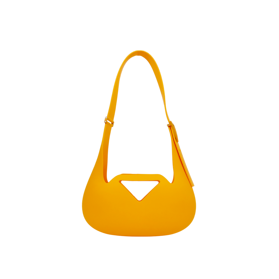 ITVJ2IWNLS78 Bottega Veneta Yellow Matte Rubber Punch Shoulder Bag
