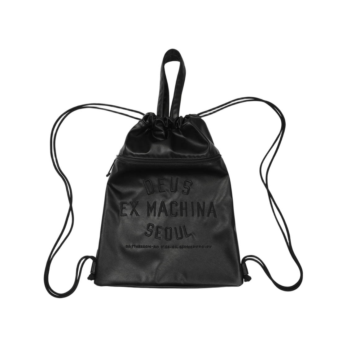 - Deus Ex Machina Leather String Bag Black