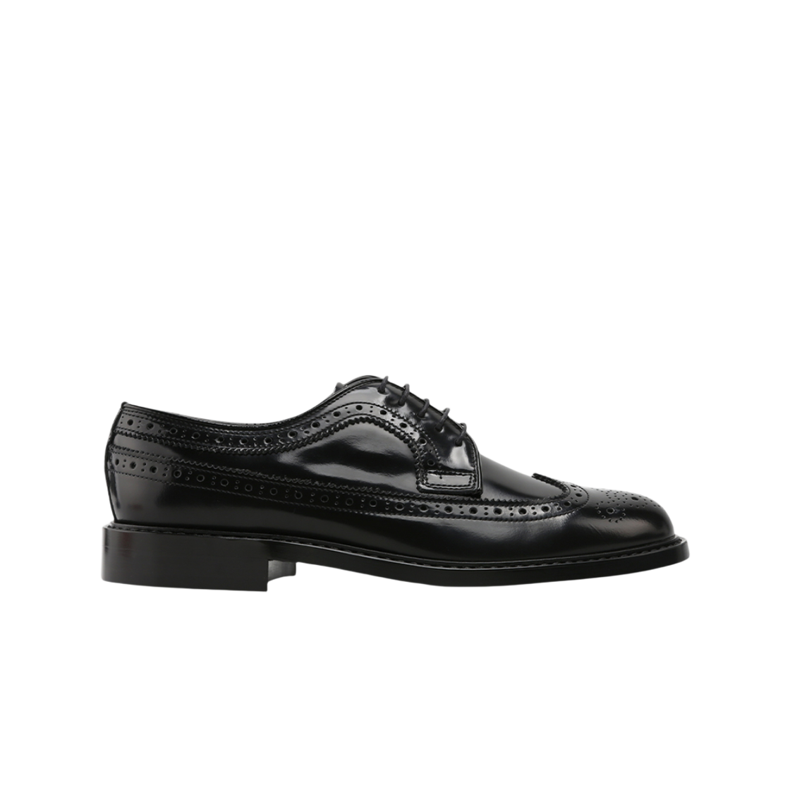 하루타 HS-710 블랙 남성 가죽 윙팁 레이스업 슈즈(Haruta HS-710 Black Leather Wingtip Lace-Up Shoes)