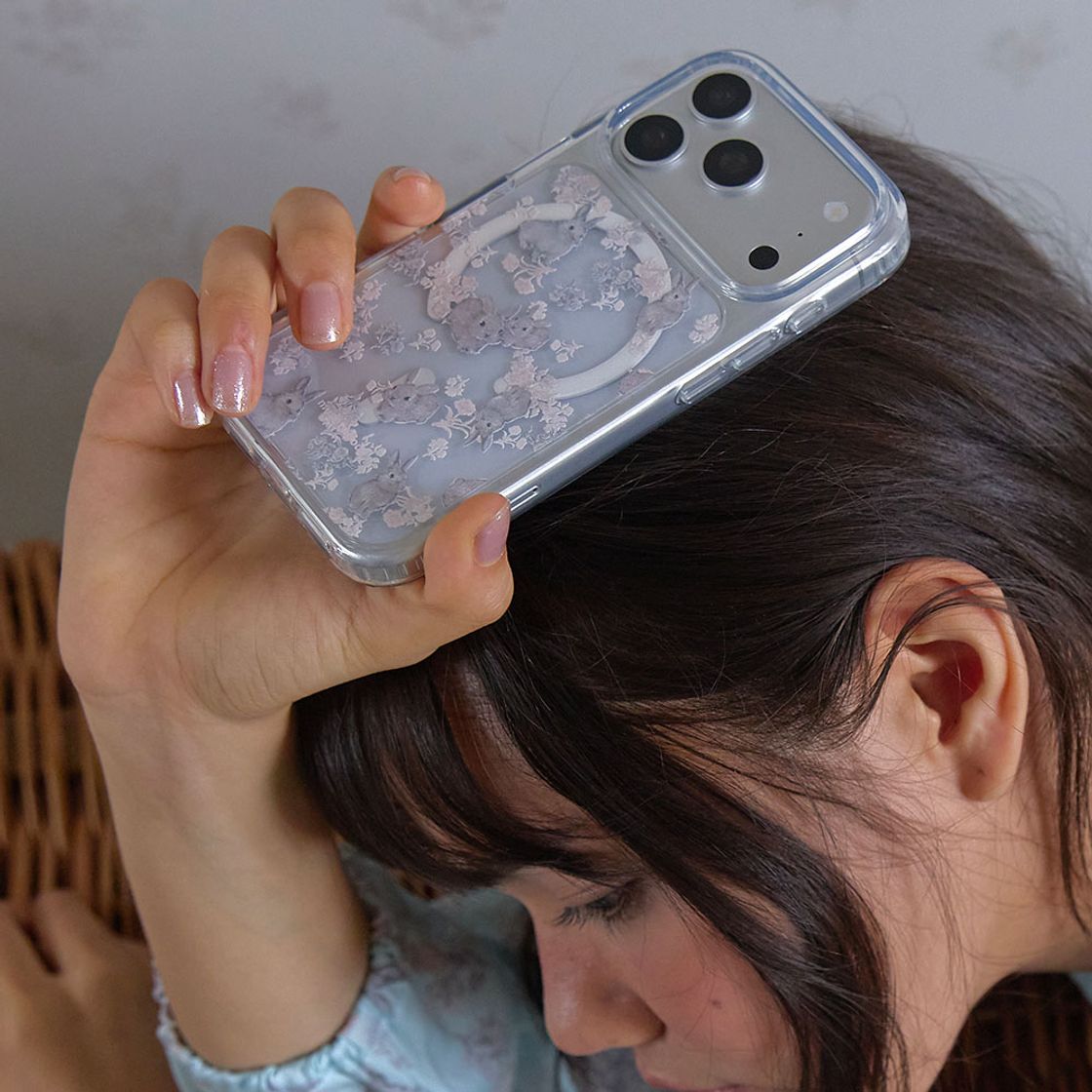 뮤즈무드 미니 버니즈 맥세이프 클리어 휴대폰 케이스(Musemood Mini Bunnies MagSafe Clear Phone Case) - 3
