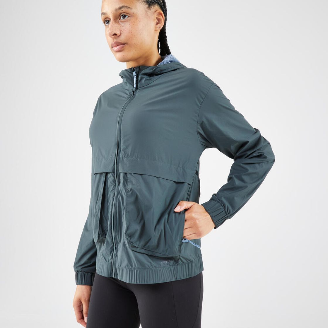 데카트론 여성 러닝 경량 윈드 자켓 런 500 스모크 그린(Decathlon Women's Running Lightweight Wind Jacket Run 500 Smoke Green) - 6