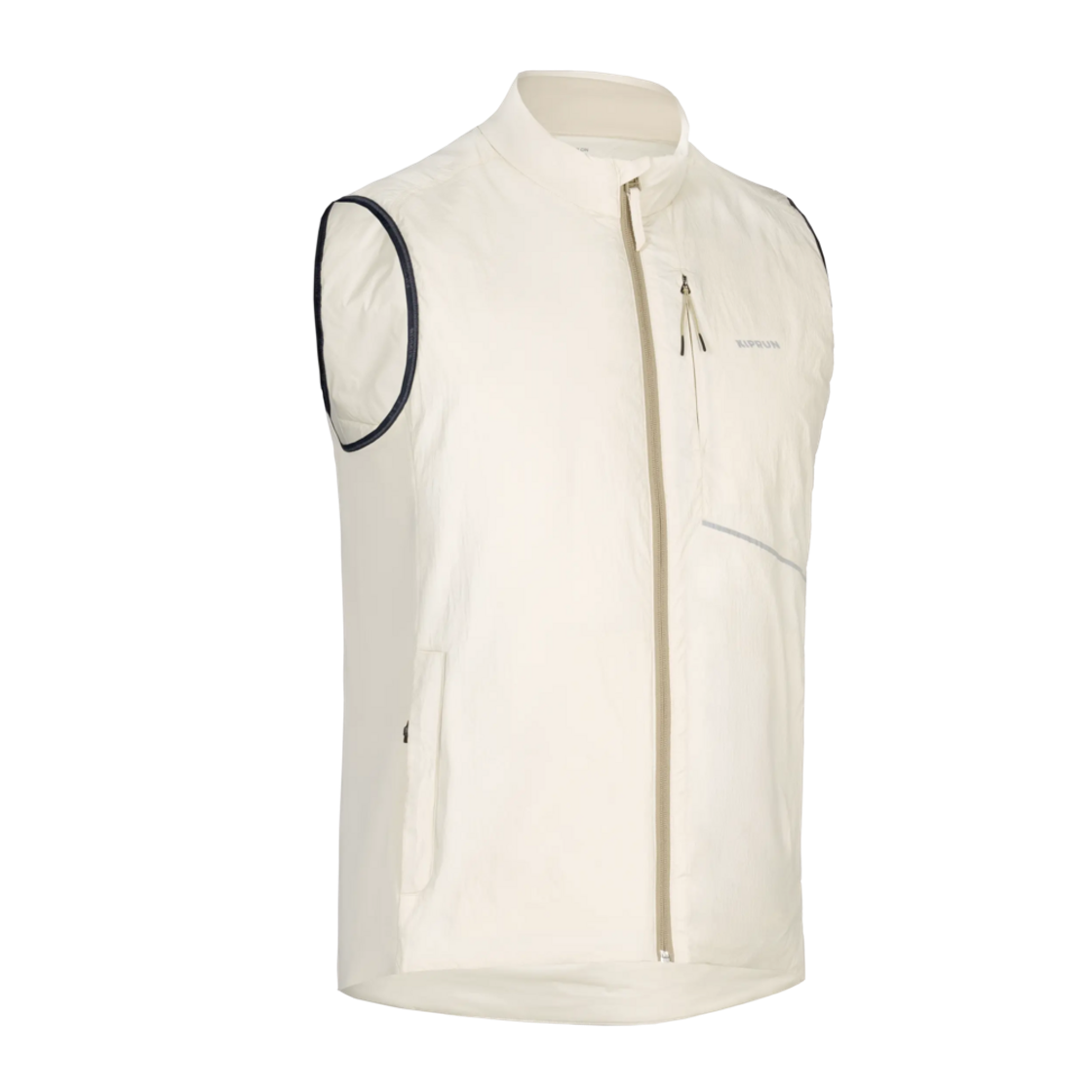 9008564 Decathlon Men's Running Padded Vest Run Warm 500 Linen Beige