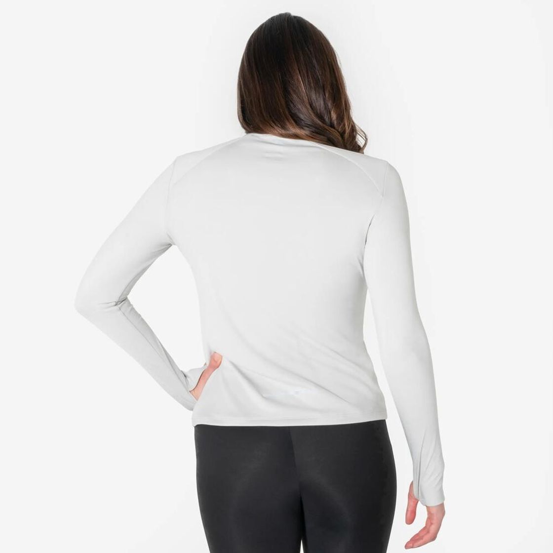 데카트론 여성 하프집 러닝 긴팔 티 런 코어 미네랄 그레이(Decathlon Women's Half-Zip Running Long-Sleeved T-shirt Run Core Mineral Grey) - 3