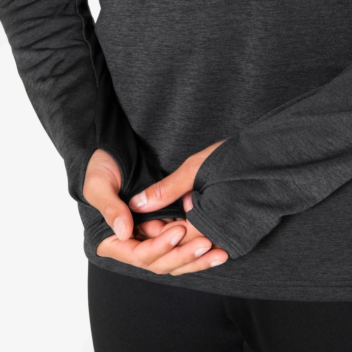 데카트론 남성 하프집 러닝 긴팔 티 런 웜 100 스모크 블랙(Decathlon Men's Half-Zip Running Long-Sleeved T-shirt Run Warm 100 Smoke Black) - 6