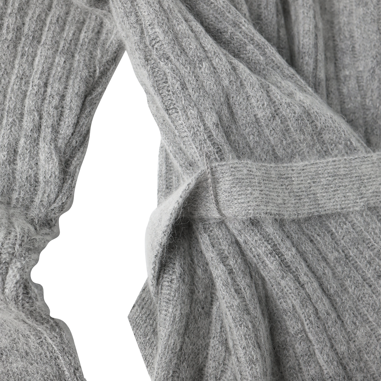 울리카 상투스 로프 니트 가디건 멜란지 그레이- 26FW(Ulika Sanctus Rope Knit Cardigan Melange Grey- 26FW) - 5