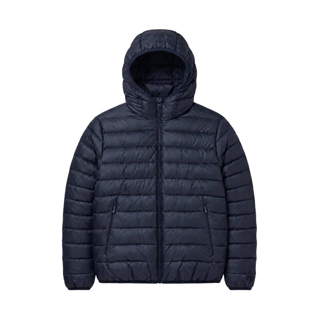 지크립 에센셜 후드 집업 패딩 점퍼 네이비(GCLIP Essential Hooded Zip-Up Padded Jumper Navy)