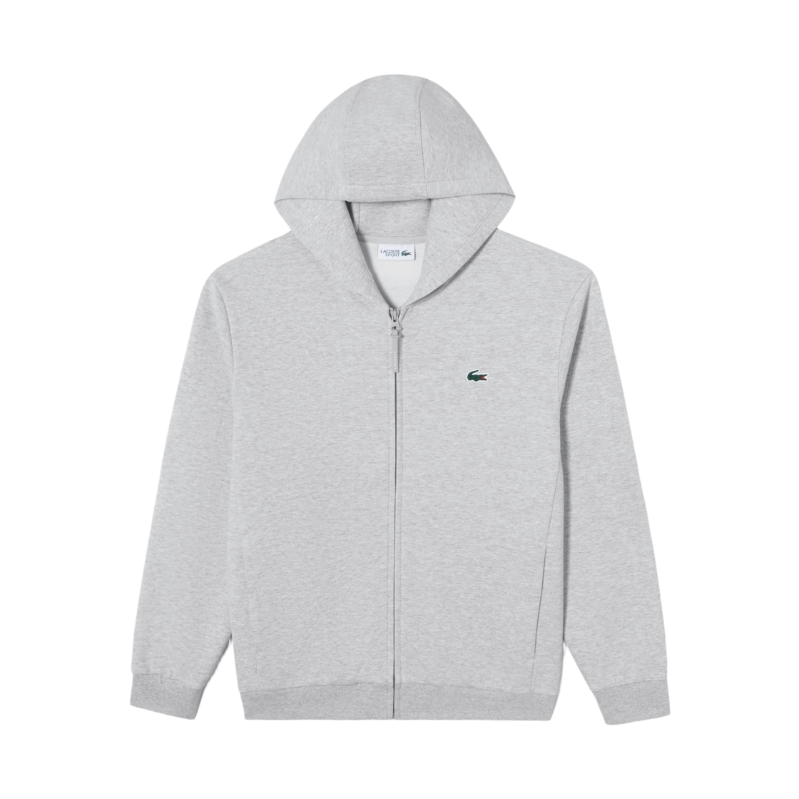 SH609E-56N-CCA Lacoste Technical Hoodie Pull Zip-Up Sweatshirt Melange Grey