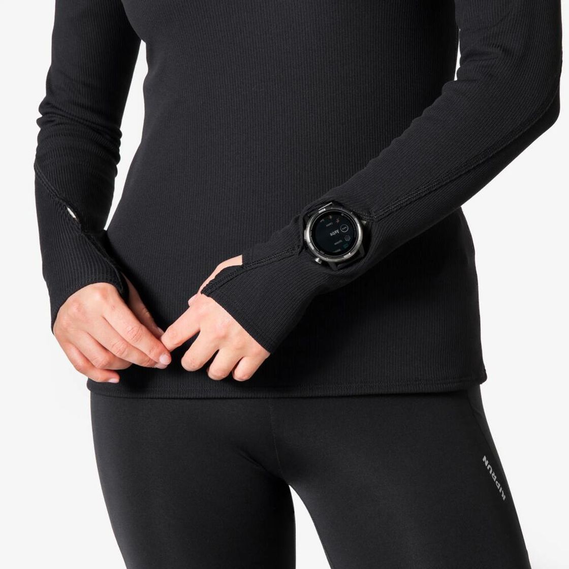 데카트론 여성 하프집 러닝 긴팔 티 런 웜 플로우 스모크 블랙(Decathlon Women's Half-Zip Running Long-Sleeved T-shirt Run Warm Flow Smoke Black) - 9
