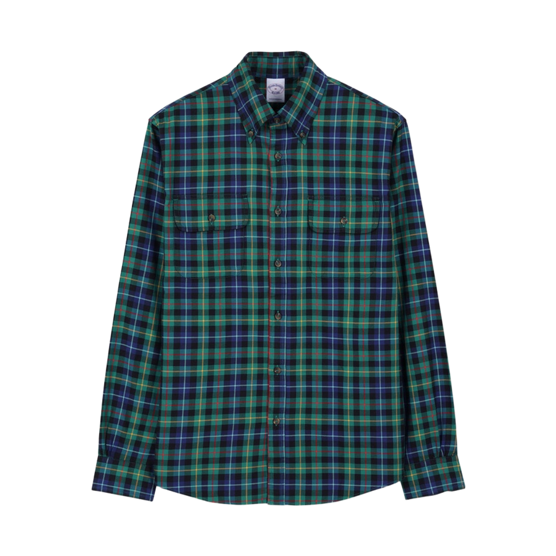 BBTHMMG303-ZGN BrooksBrothers Friday Twill Check Pattern Work Shirt Green