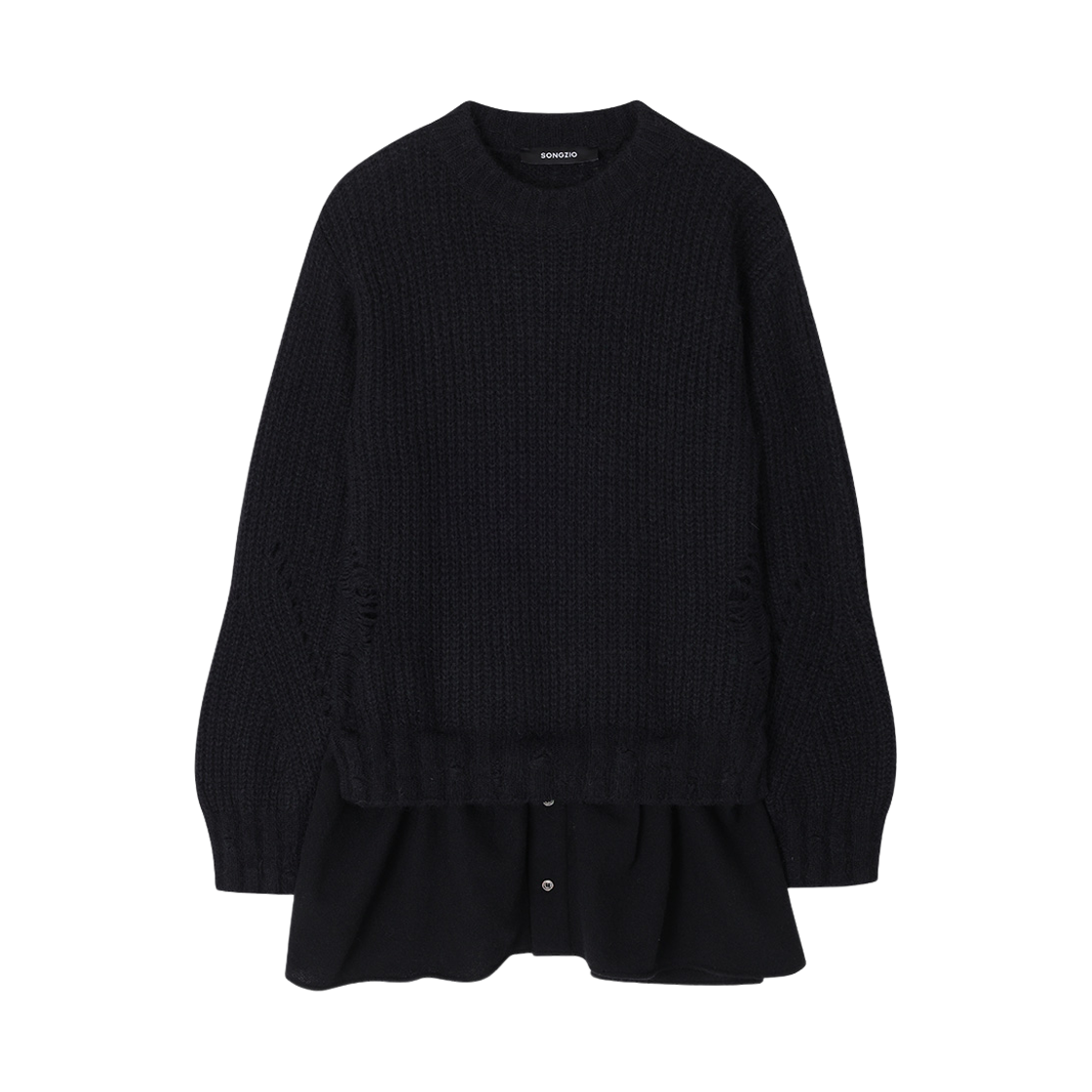 SI5KT718BK SONGZIO COLLECTION Interlock Round Neck Knit Black