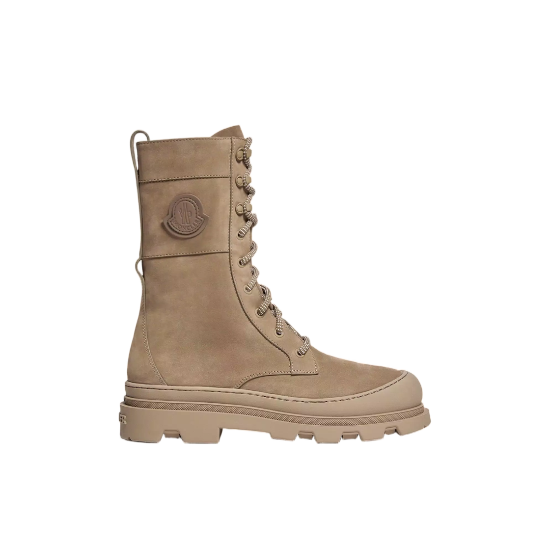 L2-09B-4F00050-N0156-81M (W) Moncler Vera High Nubuck Lace Up Boots Olive Green - 26FW