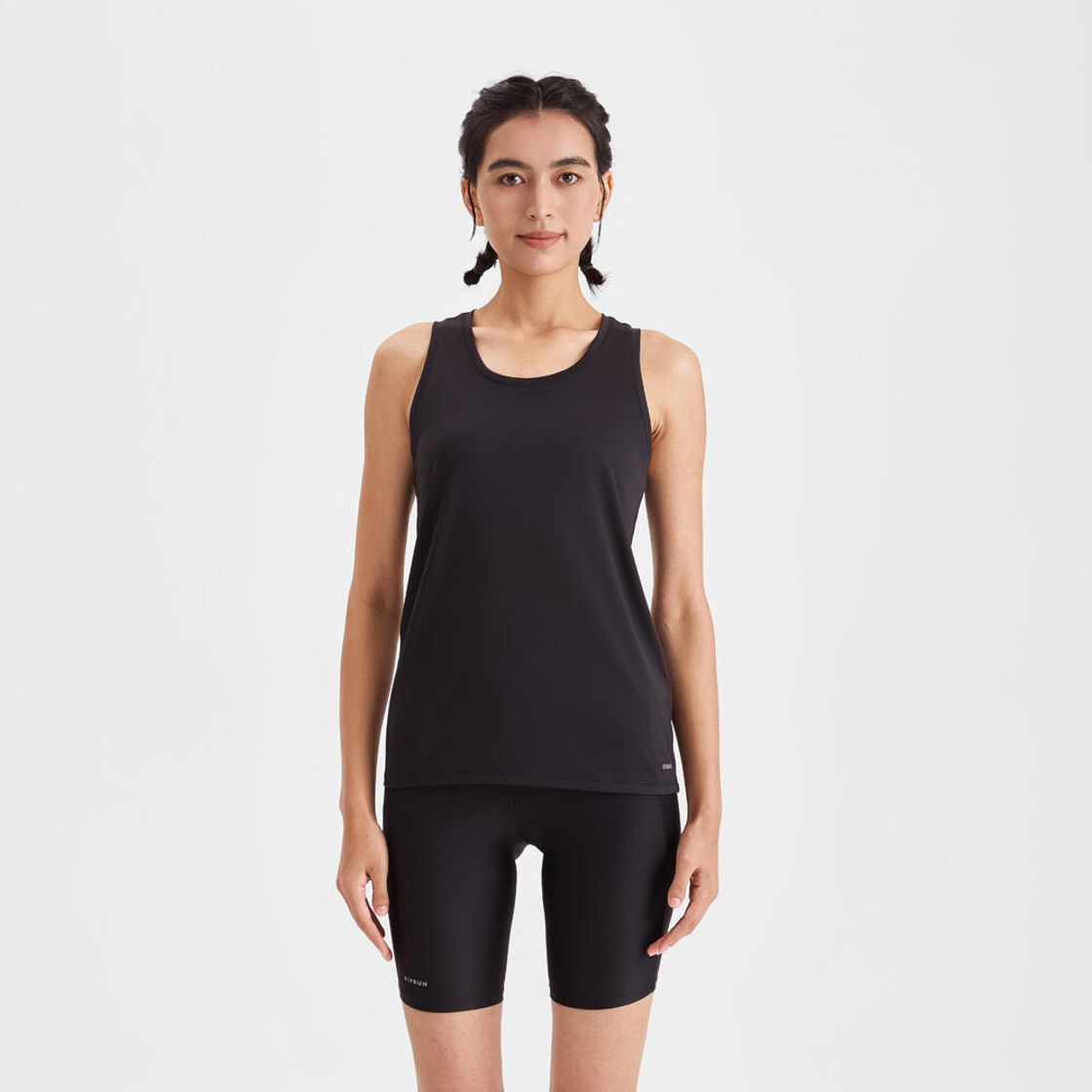 데카트론 여성 러닝 싱글렛 런 100 스모크 블랙(Decathlon Women's Running Singlet Run 100 Smoke Black) - 2