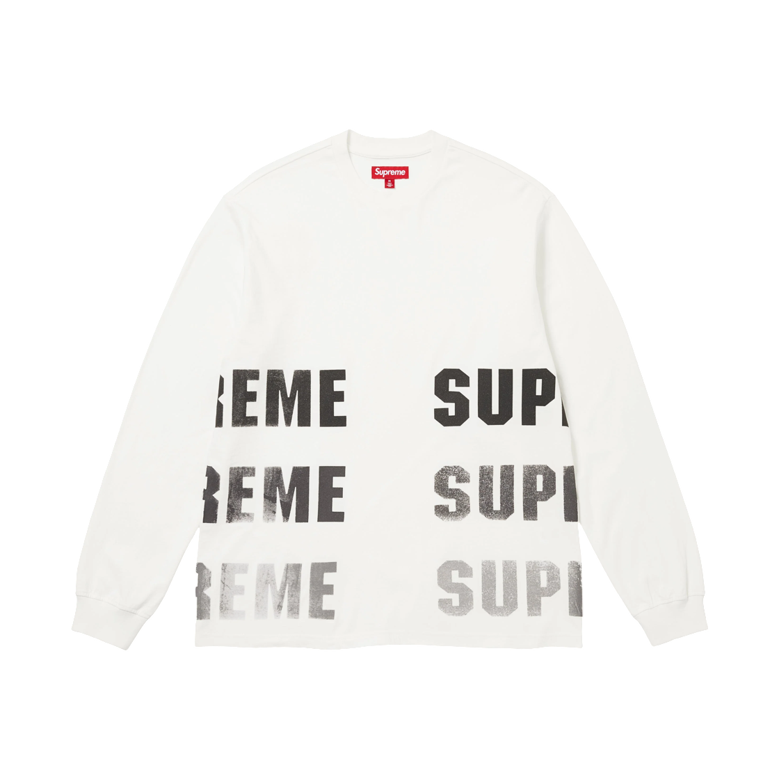 - Supreme Reflective L/S Top White - 26FW
