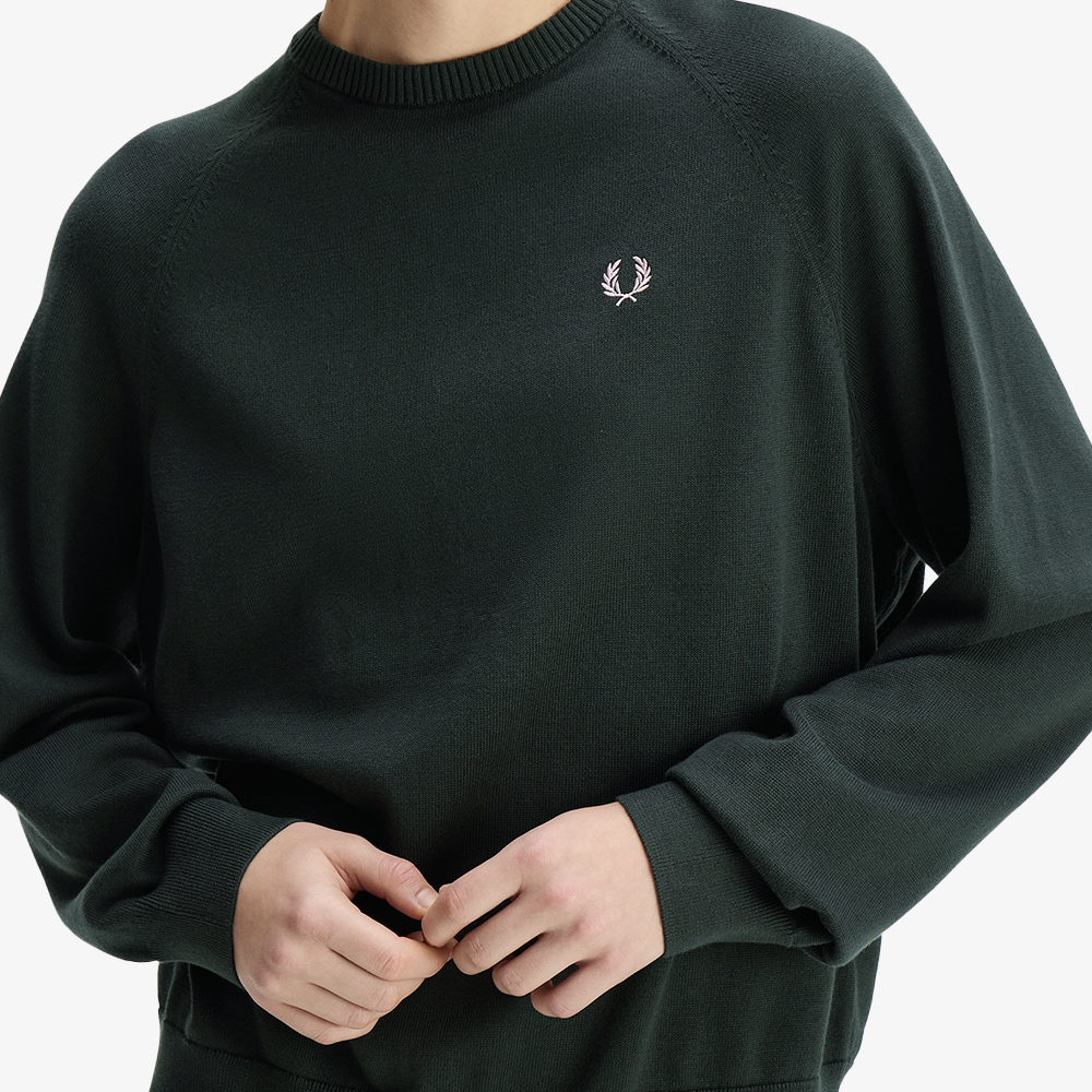 프레드페리 우먼즈 오버사이즈드 크루넥 니트 나이트그린(Fred Perry Womens Oversized Crew Neck Knit Night Green) - 5