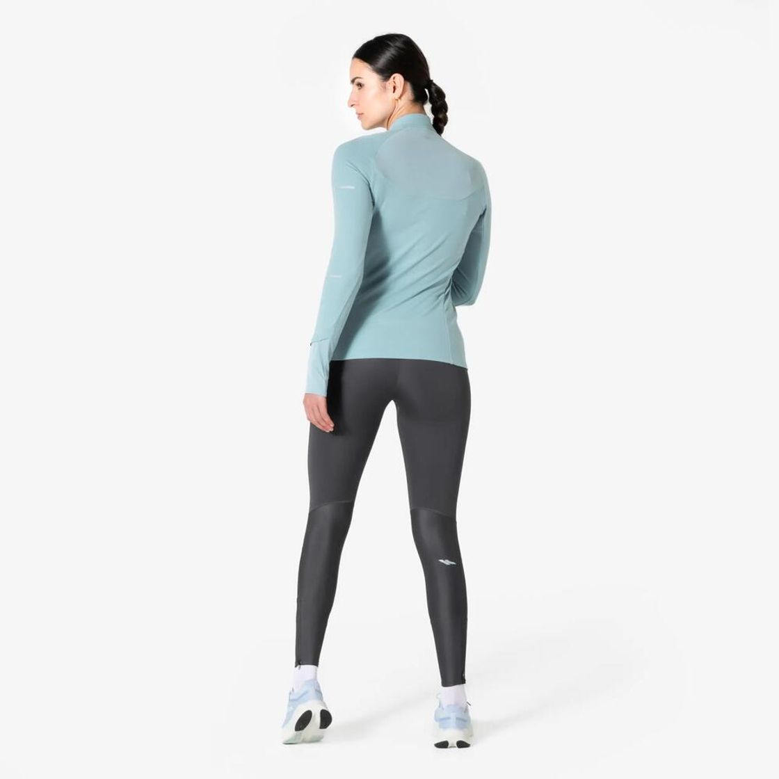 데카트론 여성 하프집 러닝 긴팔 티 런 웜 900 레이니 블루(Decathlon Women's Half-Zip Running Long-Sleeved T-shirt Run Warm 900 Rainy Blue) - 6