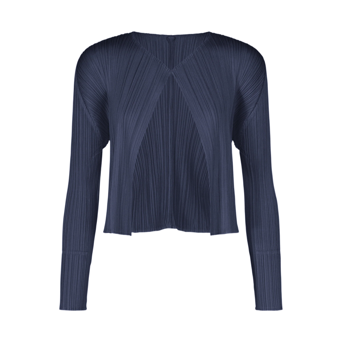 PP63-JO132-76 (W) Pleats Please Issey Miyake Monthly Colors September Cardigan Navy Blue