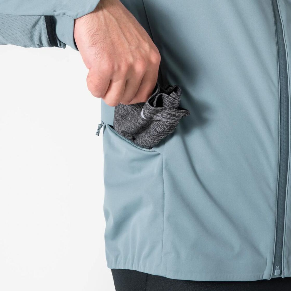 데카트론 남성 러닝 장갑일체형 자켓 런 웜 900 리버 그레이(Decathlon Men's Running Jacket with Built-in Gloves Run Warm 900 River Grey) - 9