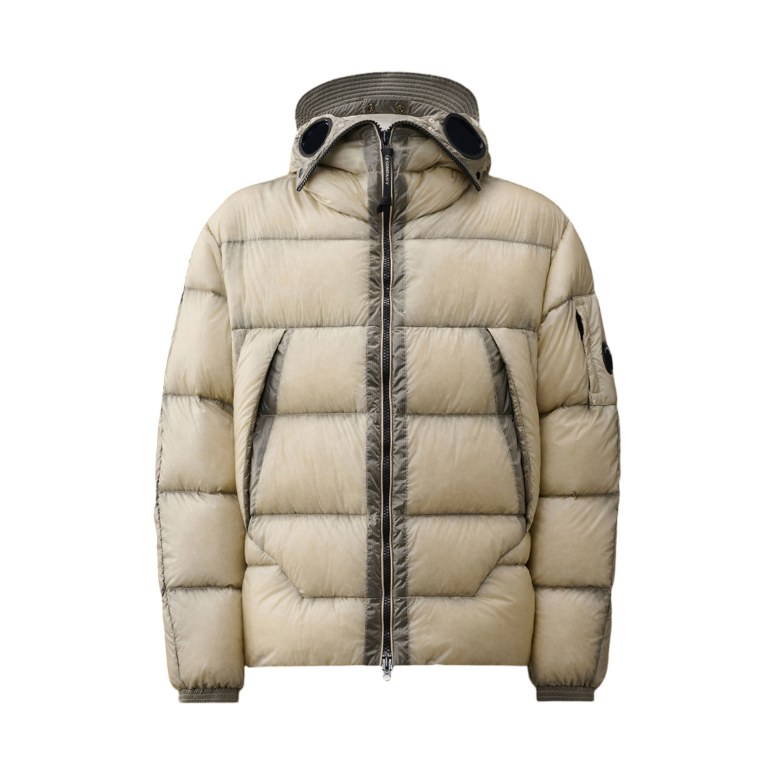 21CMOW215A110416A120 C.P. Company D.D. Shell Explorer Lens Down Jacket Silver Birch - 26FW
