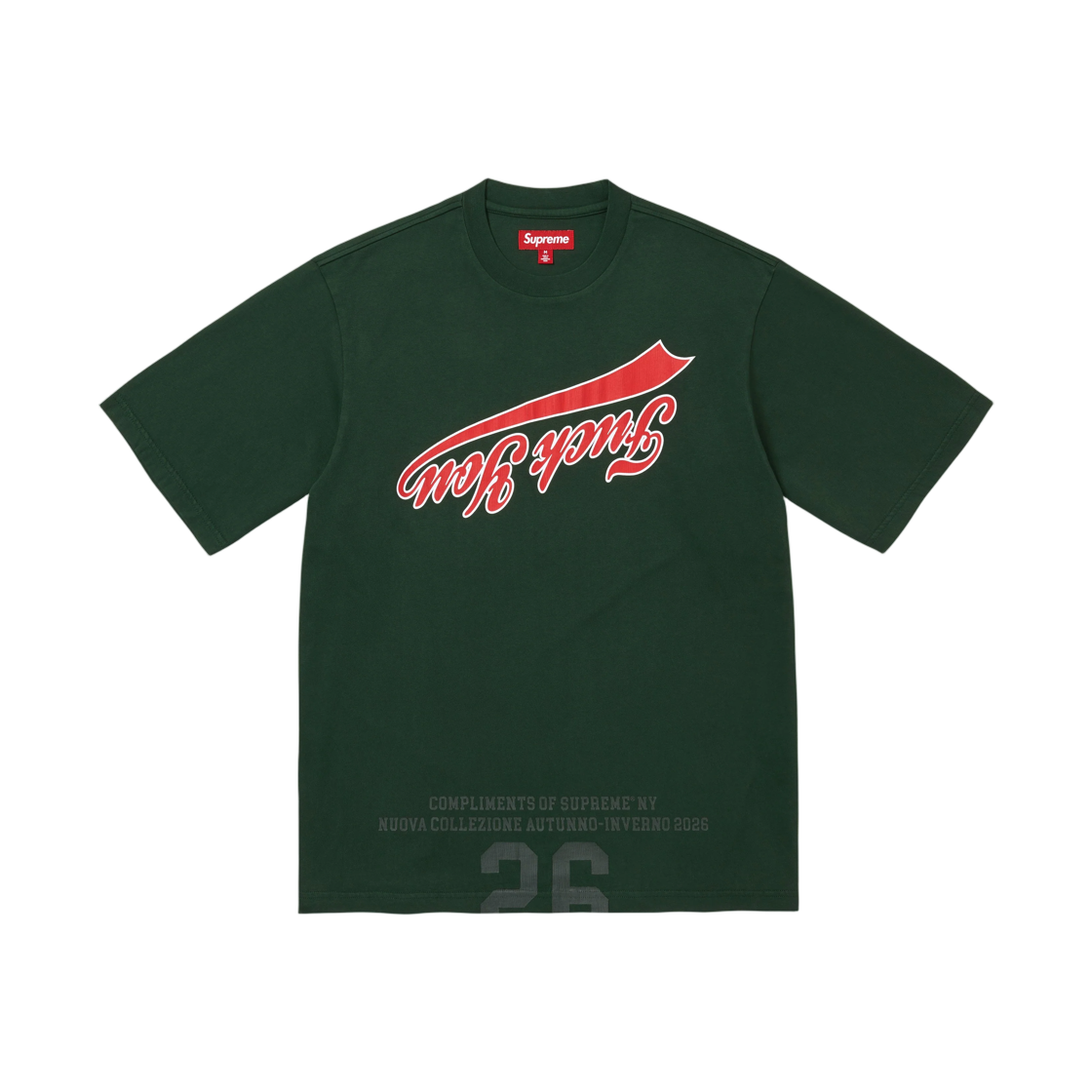 - Supreme Cracked Flipped S/S Top Dark Green - 26FW