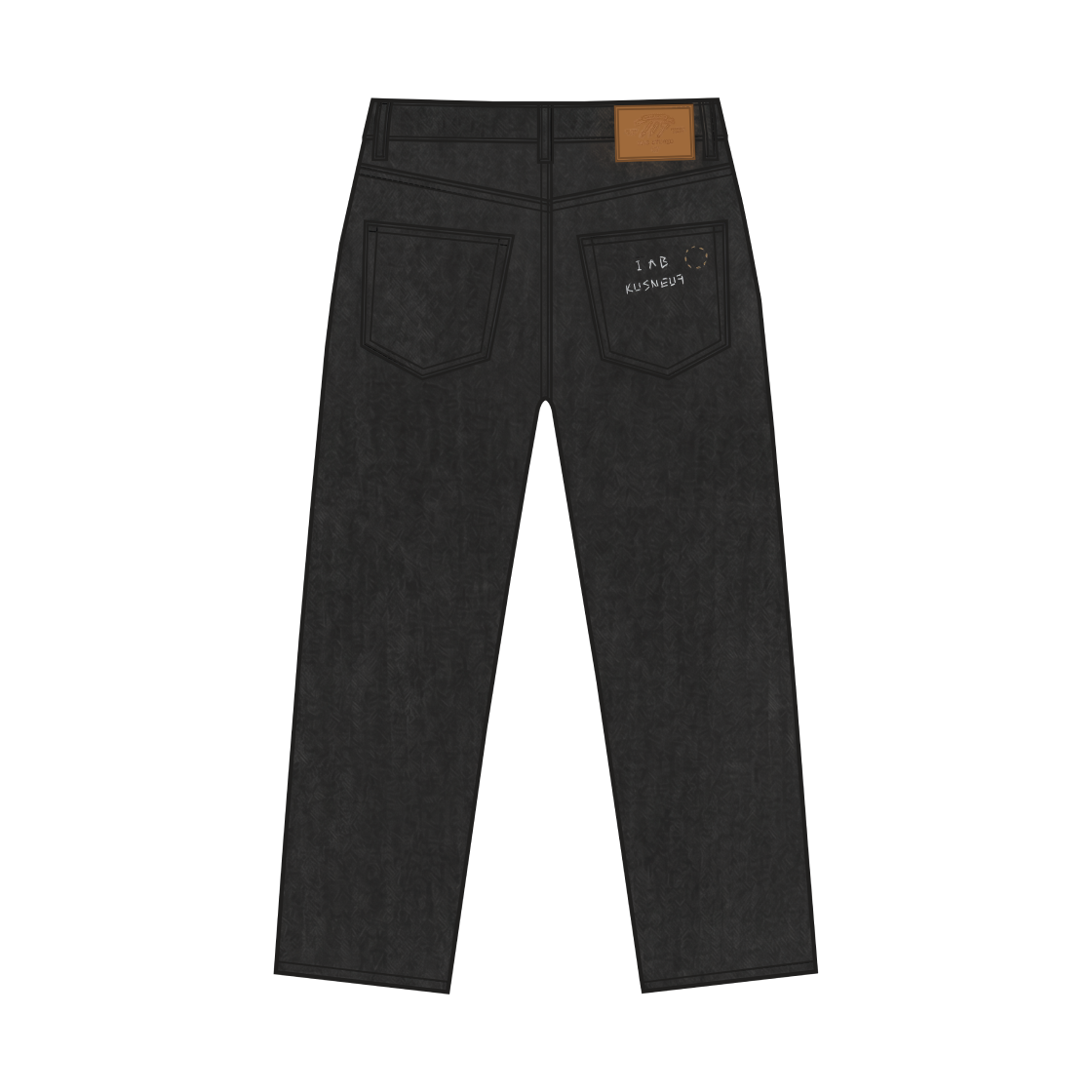 아이앱 스튜디오 x 쿠스너프 리워크드 데님 팬츠 블랙(IAB Studio x Kusneuf Reworked Denim Pants Black) - 2