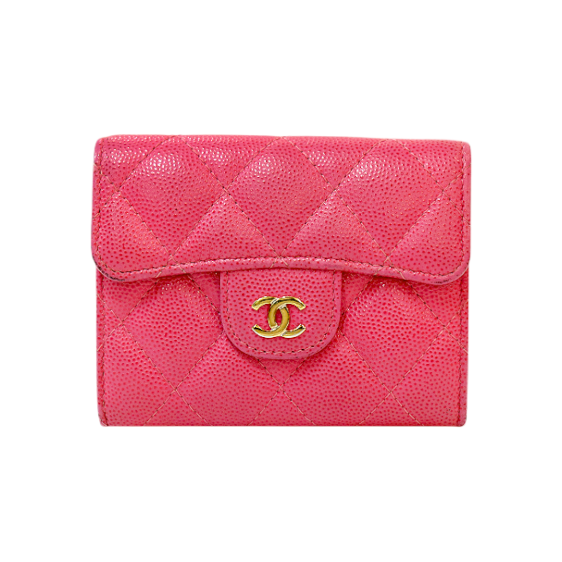 IT2JB72TRVAP Chanel Pink Caviar Card Wallet