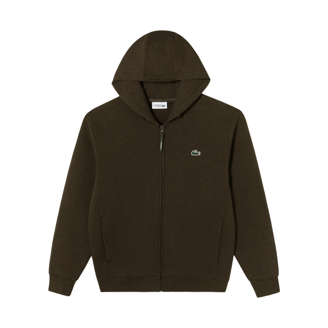 SH609E-56N-DPD Lacoste Technical Hoodie Pull Zip-Up Sweatshirt Brown