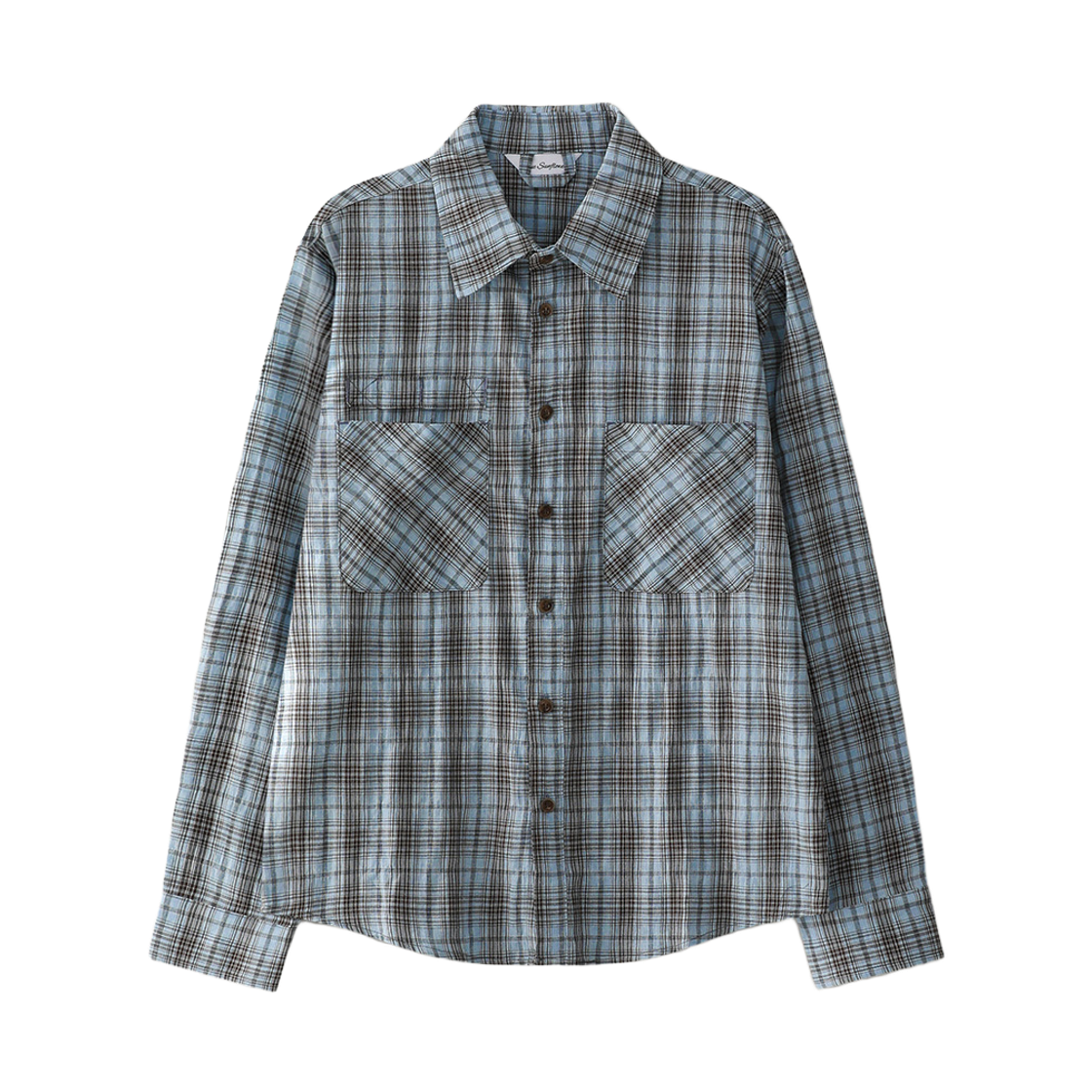 Bluesf146 Blue Sunflower Bio Check Shirt