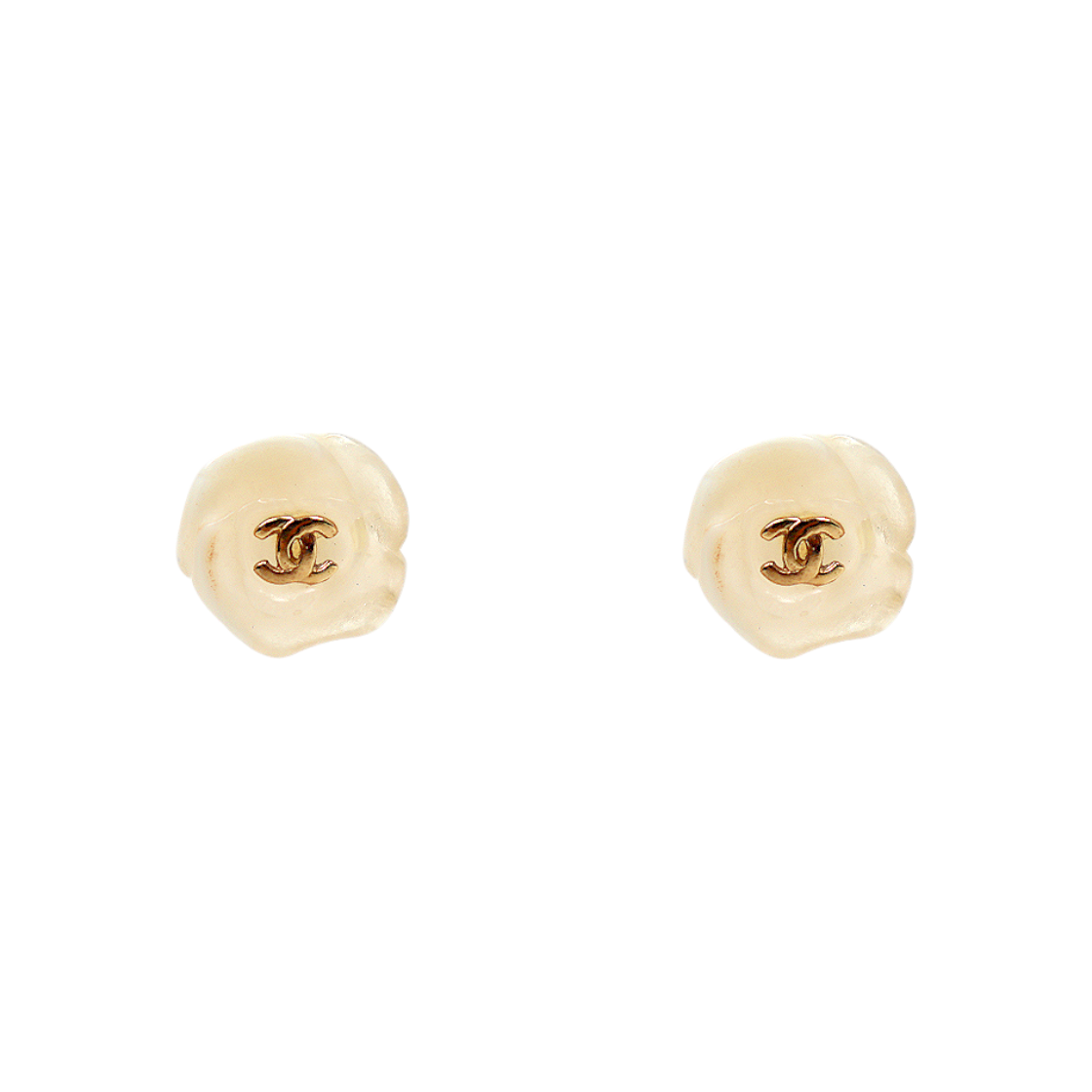 ITFFB7QHISRI Chanel Camellia Gold CC Earrings