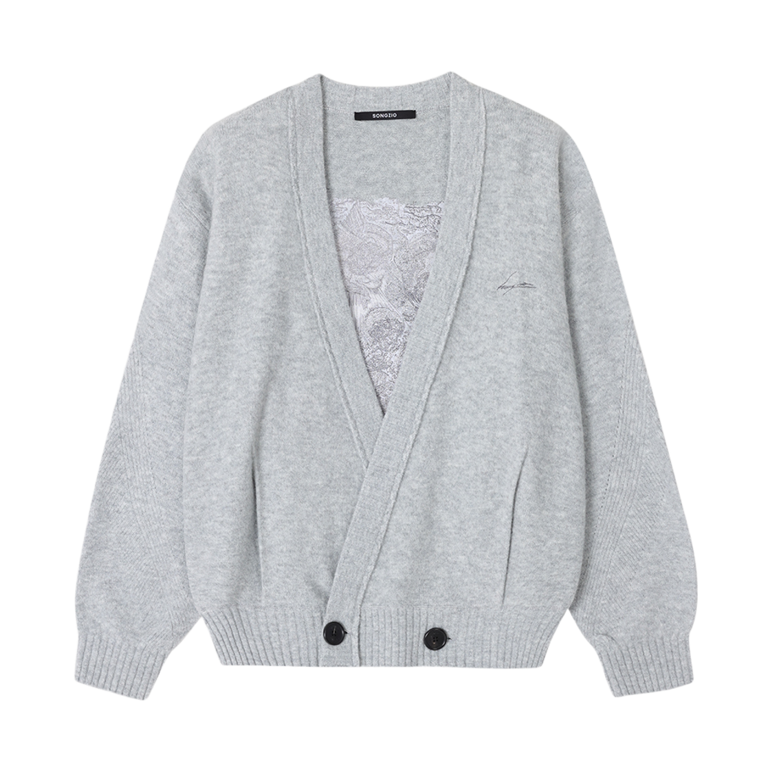 SI5KT704LG SONGZIO COLLECTION Benediction Cross Cardigan Light Grey