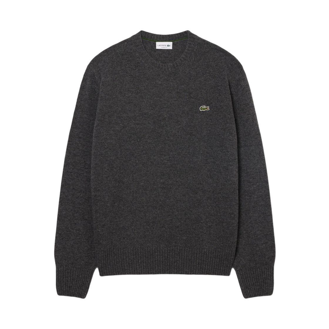 AH2916-56N-050 Lacoste Wool Crewneck Pullover Charcoal Grey