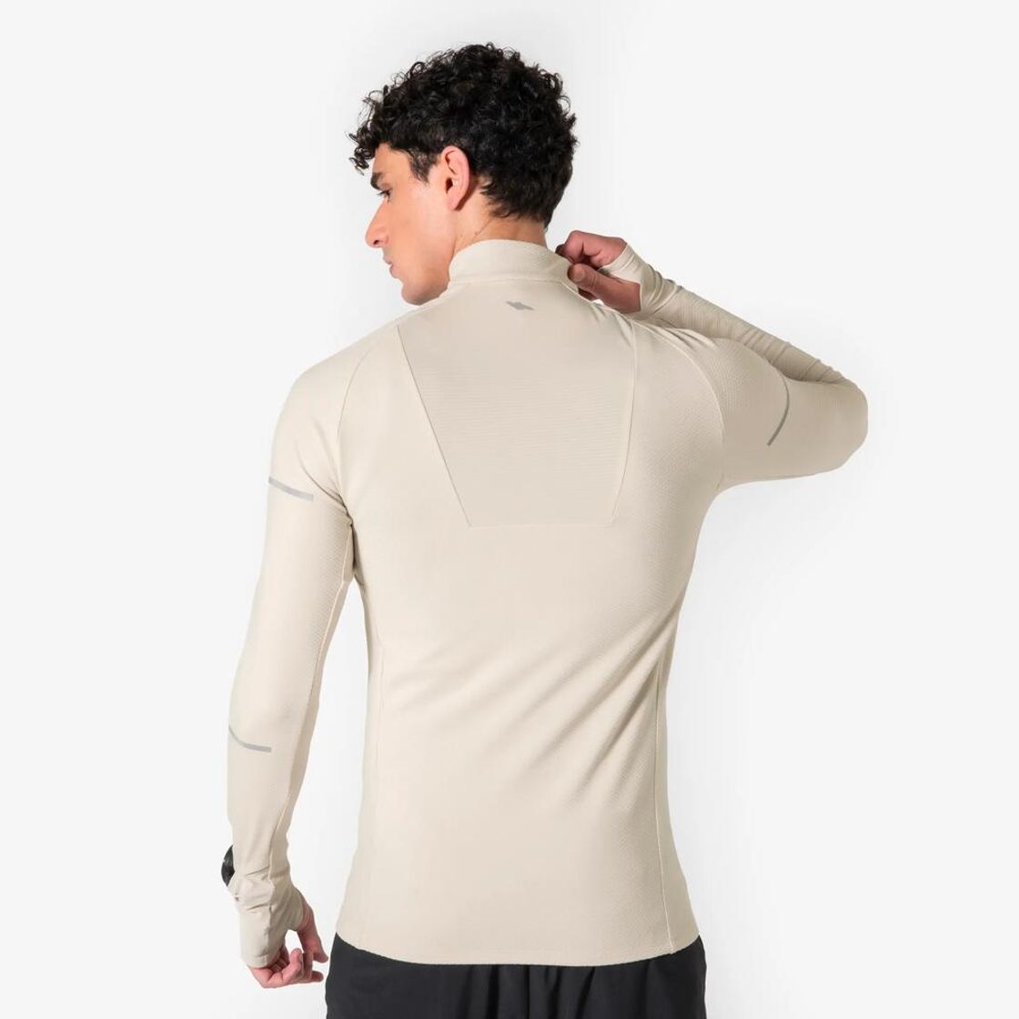 데카트론 남성 하프집 러닝 긴팔 티 런 웜 900 린넨 베이지(Decathlon Men's Half-Zip Running Long-Sleeved T-shirt Run Warm 900 Linen Beige) - 4