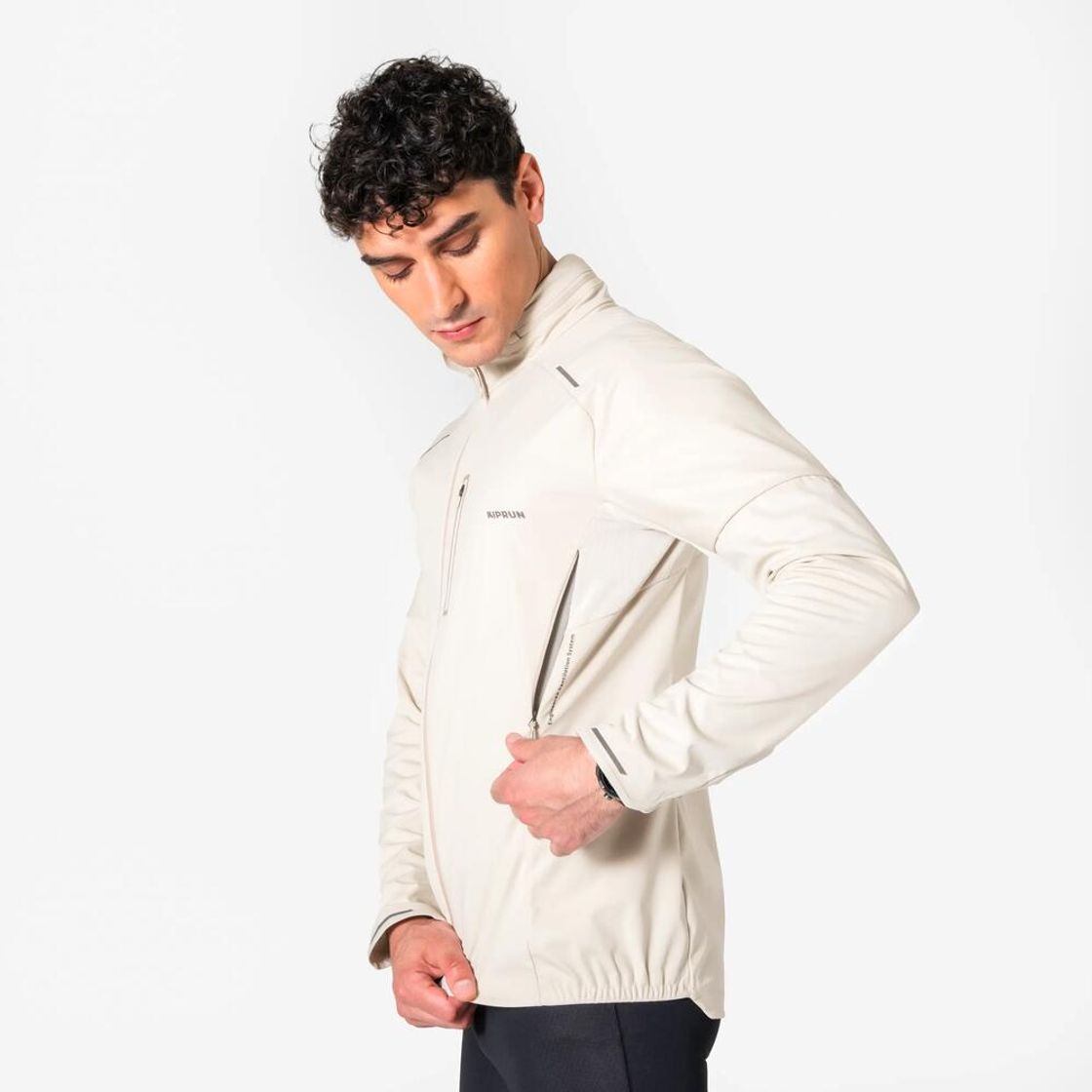 데카트론 남성 러닝 장갑일체형 자켓 런 웜 900 린넨 베이지(Decathlon Men's Running Jacket with Built-in Gloves Run Warm 900 Linen Beige) - 8
