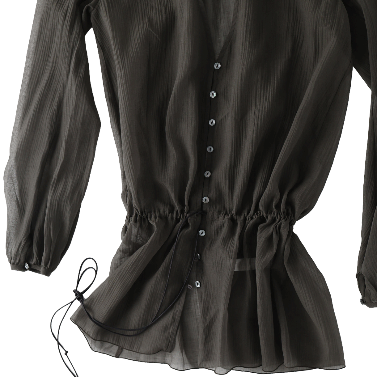 울리카 상투스 커튼 버튼 드레스 다크 올리브 - 26FW(Ulika Sanctus Curtain Buttoned Dress Dark Olive - 26FW) - 4