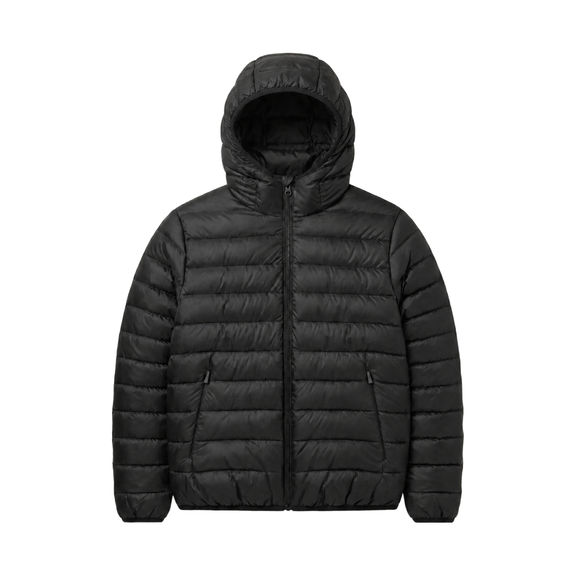 지크립 에센셜 후드 집업 패딩 점퍼 블랙(GCLIP Essential Hooded Zip-Up Padded Jumper Balck)