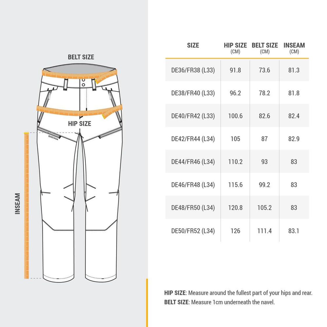 데카트론 남성 등산 방한발수 바지 SH500 블랙(Decathlon Men's Warm Water-Repellent Hiking Pants SH500 Black) - 4