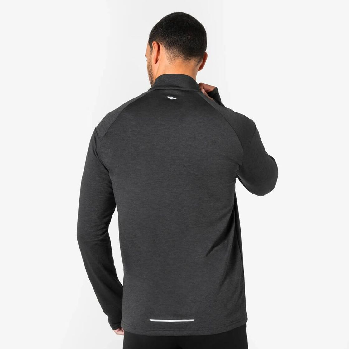 데카트론 남성 하프집 러닝 긴팔 티 런 웜 100 스모크 블랙(Decathlon Men's Half-Zip Running Long-Sleeved T-shirt Run Warm 100 Smoke Black) - 3