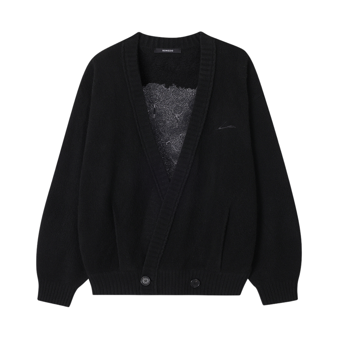 SI5KT703BK SONGZIO COLLECTION Chariot Cross Cardigan Black