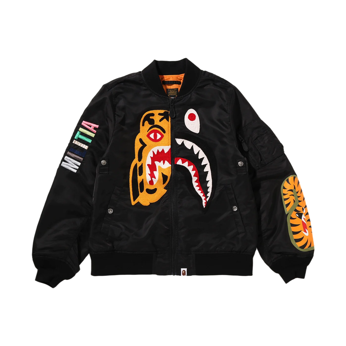베이프 타이거 샤크 봄버 자켓 블랙(BAPE Tiger Shark Bomber Jacket Black)