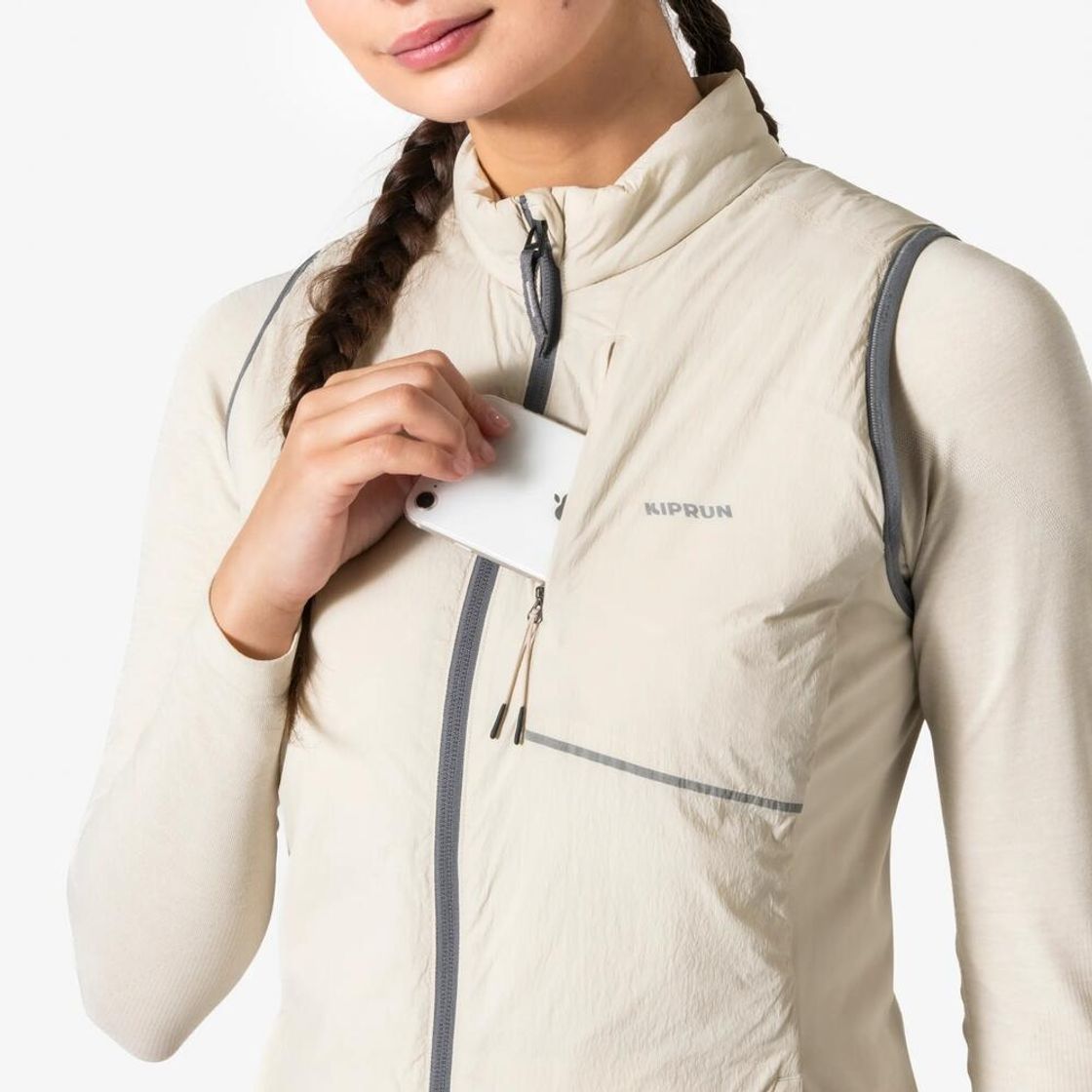 데카트론 여성 러닝 패딩 베스트 런 웜 500 린넨 베이지(Decathlon Women's Running Padded Vest Run Warm 500 Linen Beige) - 8
