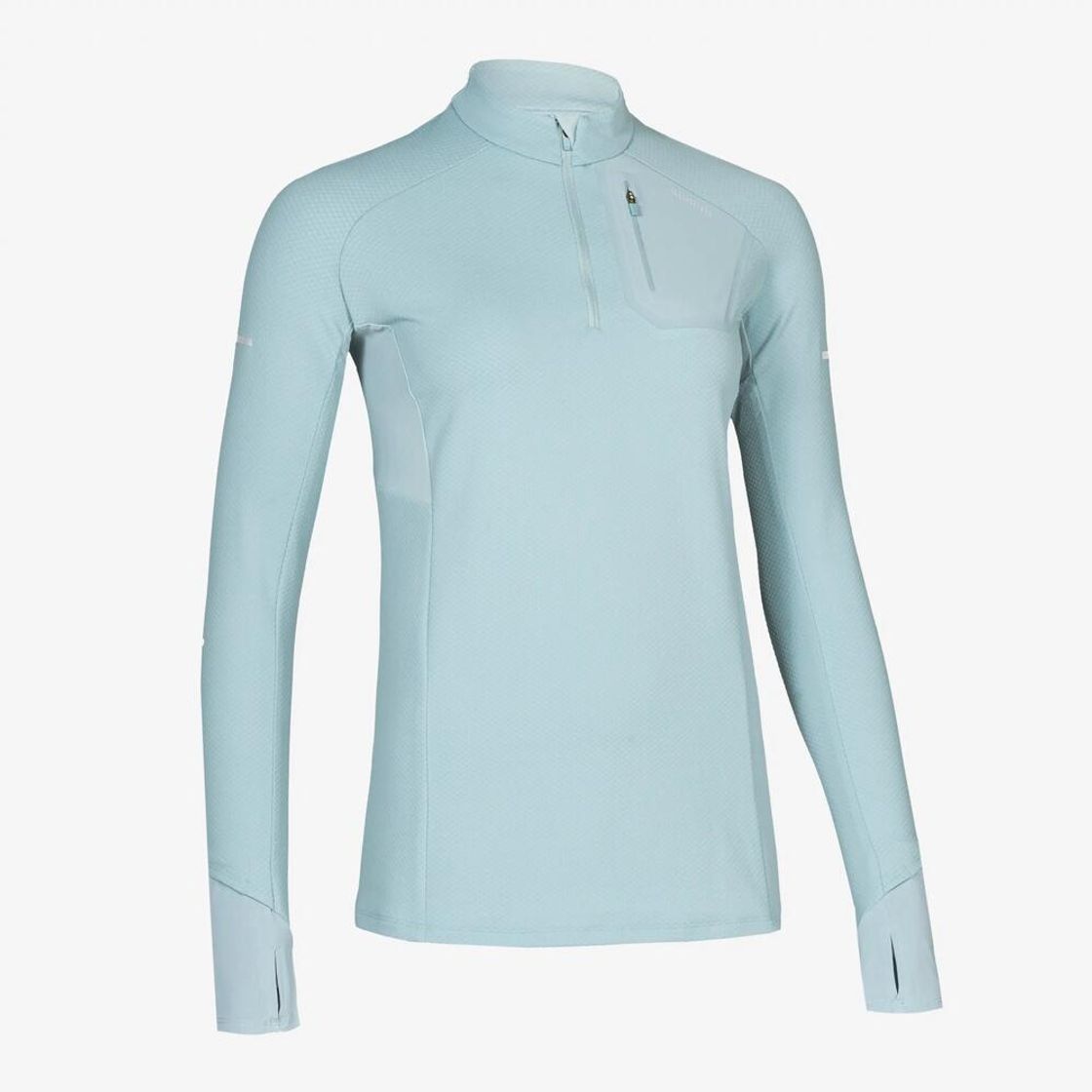 데카트론 여성 하프집 러닝 긴팔 티 런 웜 900 레이니 블루(Decathlon Women's Half-Zip Running Long-Sleeved T-shirt Run Warm 900 Rainy Blue) - 4