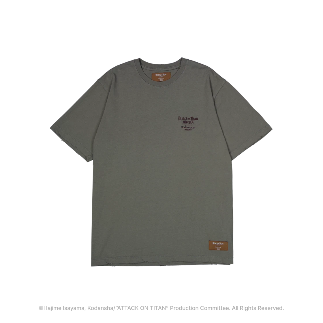 UMCAOTSCTOV [Attack On Titan I Undermycar] Survey Corps Vintage Washed T-Shirts Chive Olive