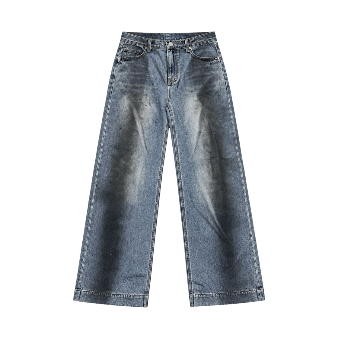 7AP2FCUSL00S 7AP2FCUSL00M Holy Number 7 Nude Crystal Hotfix Brushed Denim