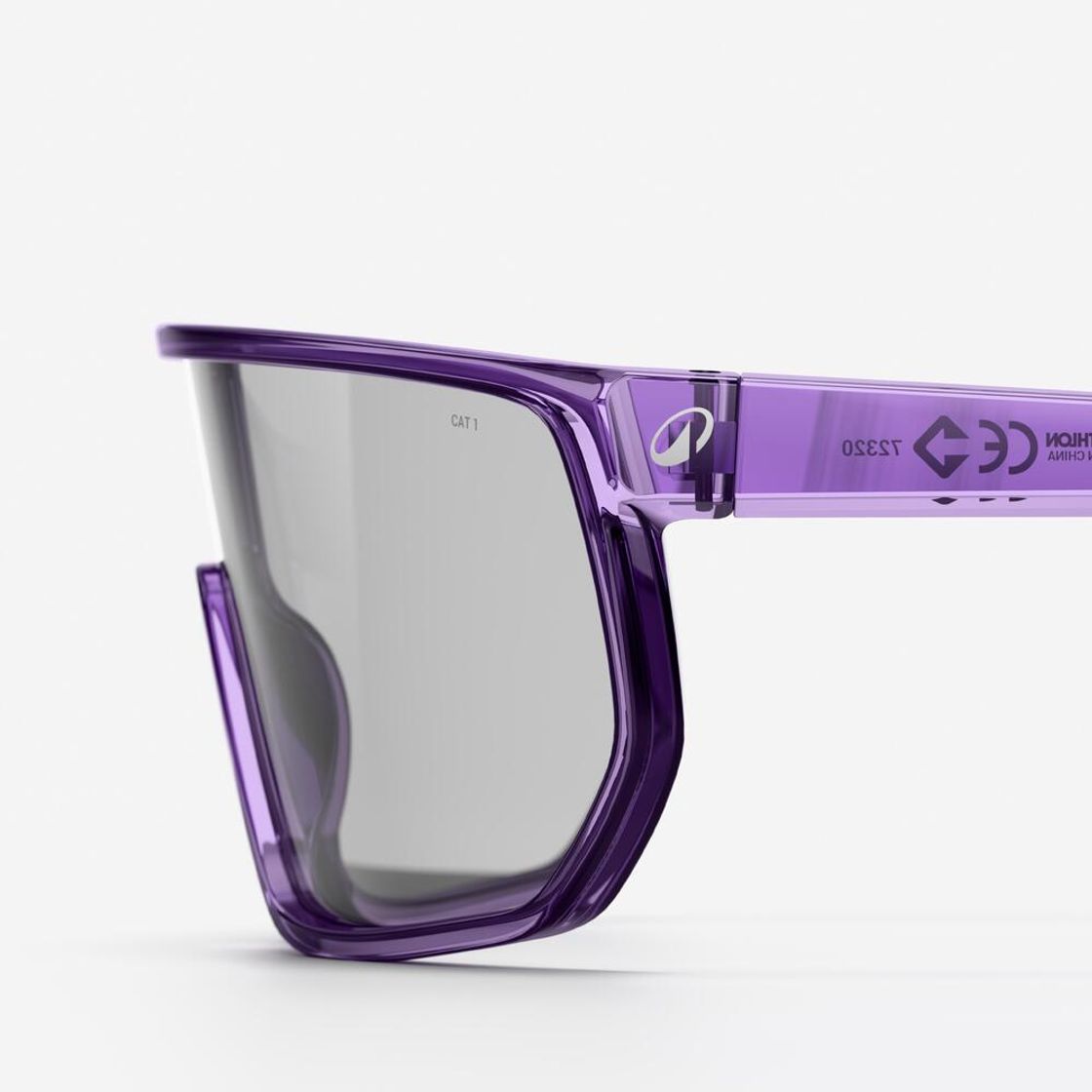 데카트론 스포츠 단일 렌즈 선글라스 액티브 500 위스티리어 퍼플(Decathlon Sports Single Lens Sunglasses Active 500 Wisteria Purple) - 8