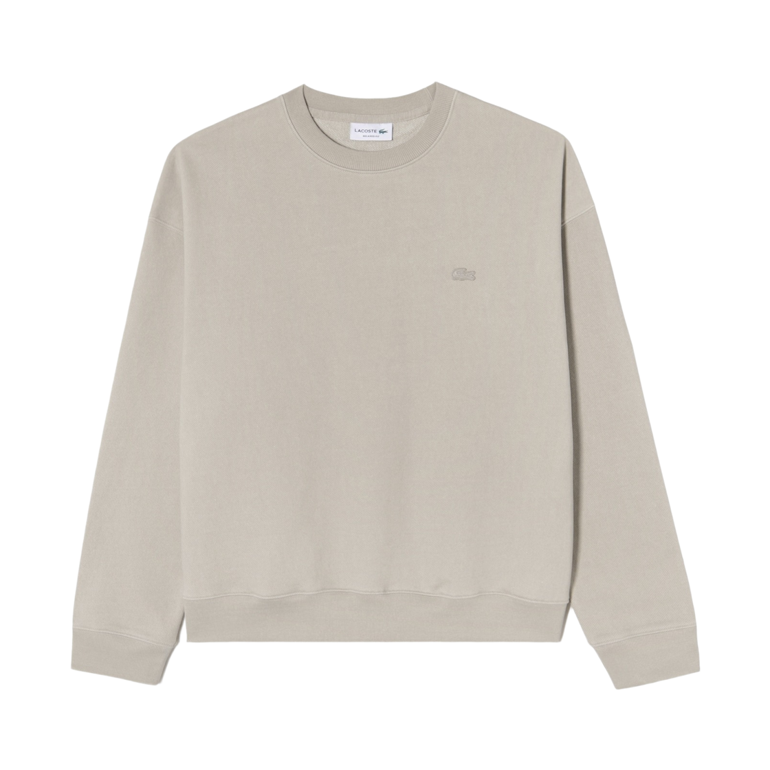 SH270E-56N-I18 Lacoste Washing Crewneck Sweatshirt Oatmeal Melange