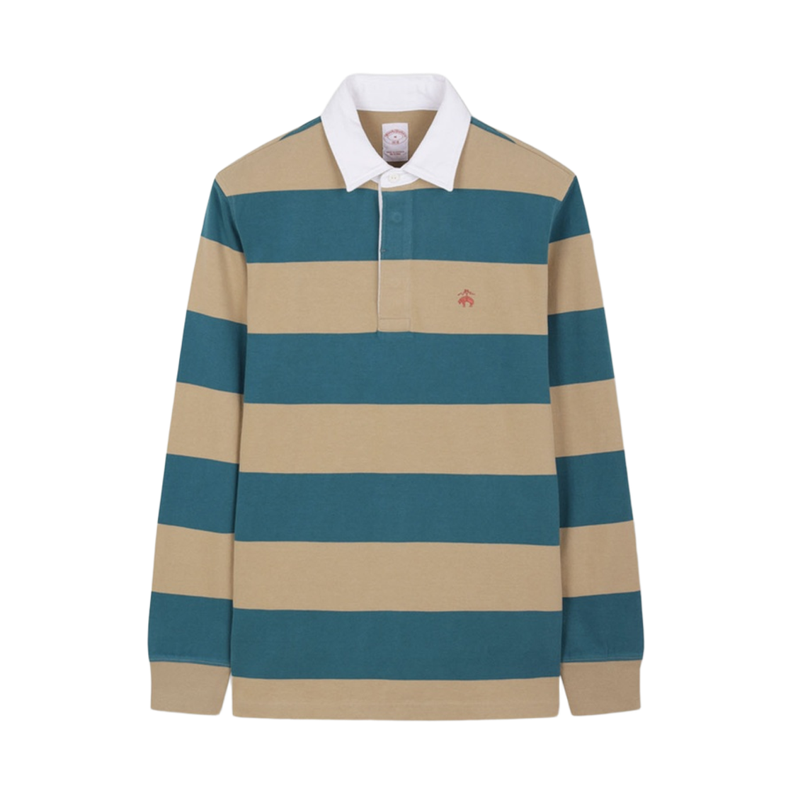 BBNTMMG301-ZBL BrooksBrothers Bold Stripe Rugby Shirt Blue