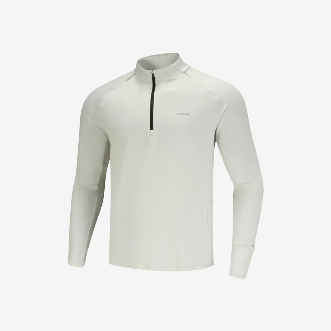 데카트론 남성 하프집 러닝 긴팔 티 런 드라이 500 페블 그레이(Decathlon Men's Half-Zip Running Long-Sleeved T-shirt Run Dry 500 Pebble Grey) - 2