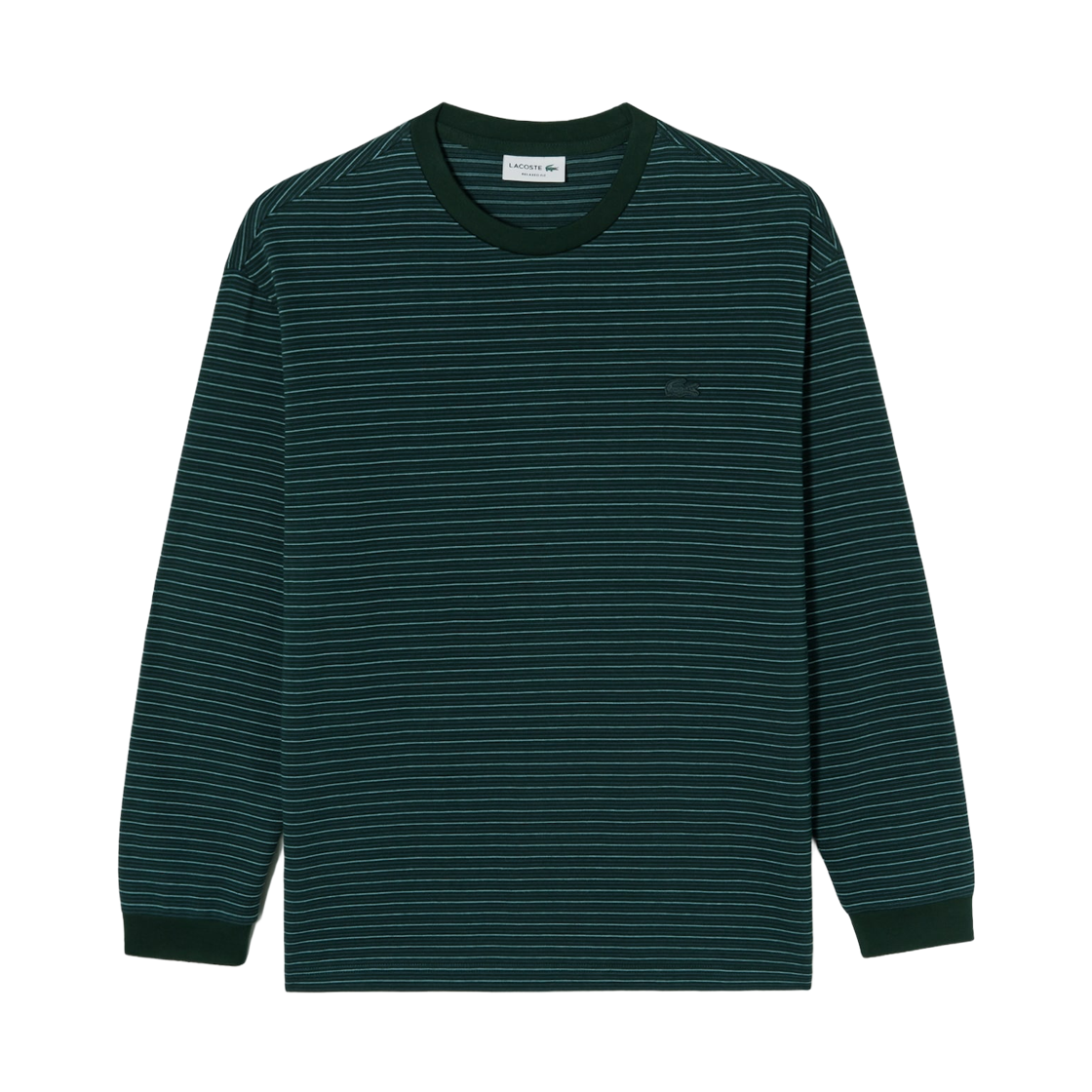 TH467E-56N-YZP Lacoste Multi Stripe Long Sleeve T-Shirt Deep Green