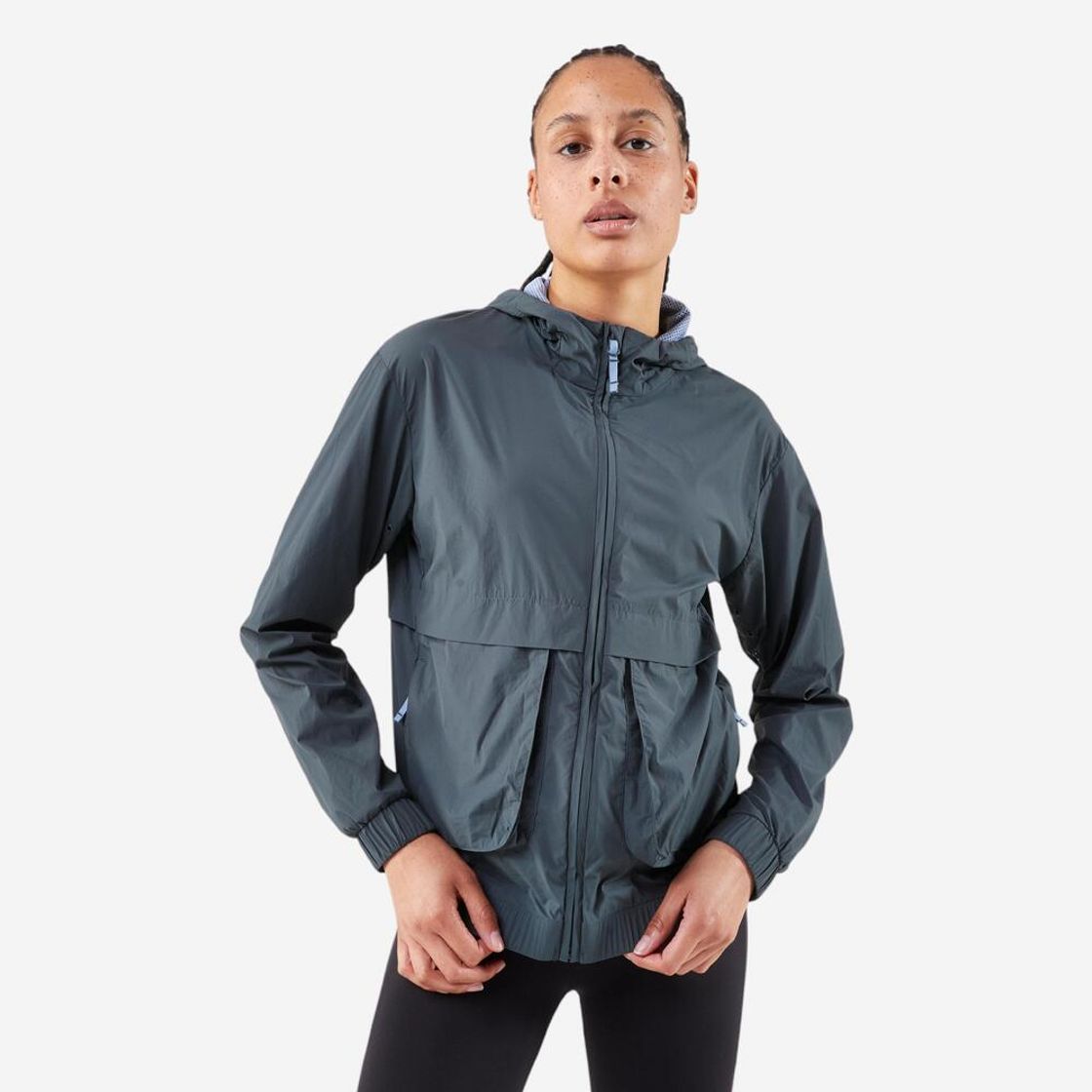 데카트론 여성 러닝 경량 윈드 자켓 런 500 스모크 그린(Decathlon Women's Running Lightweight Wind Jacket Run 500 Smoke Green) - 2