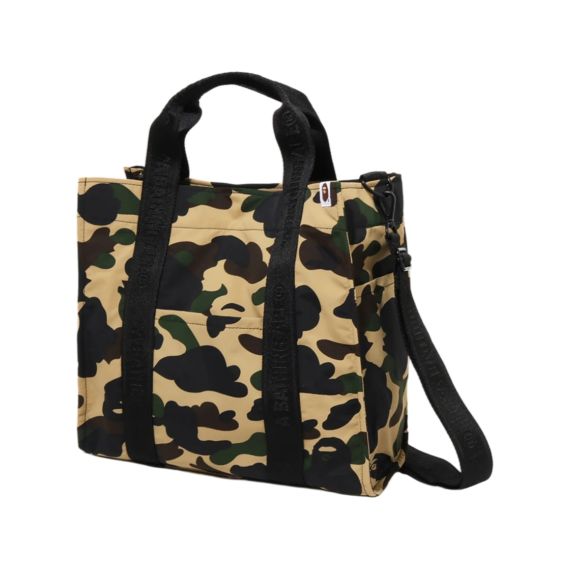 - BAPE 1st Camo Sliding Tote Bag Travel Yellow