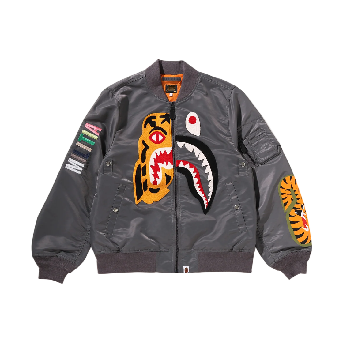 - BAPE Tiger Shark Bomber Jacket Gray